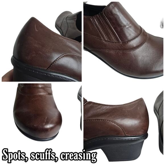 Abeo Colbie Clogs Size 8.5 Brown Leather Comfort Heels Slip Resistant Shoes - Picture 11 of 15